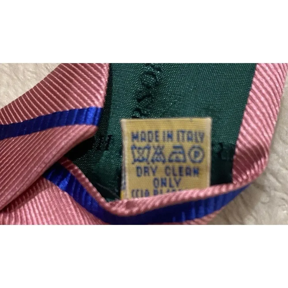 HUGH PARSONS‎ 100% Silk Tie Made in Italy Pink & Royal Blue 59